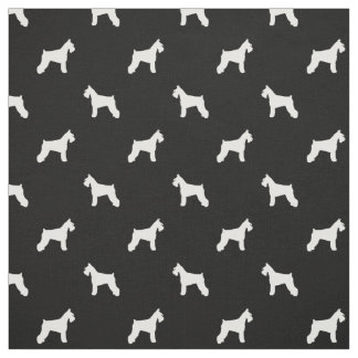 Schnauzer Dog Fabric - black and white
