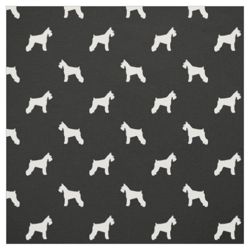 Schnauzer Dog Fabric - black and white
