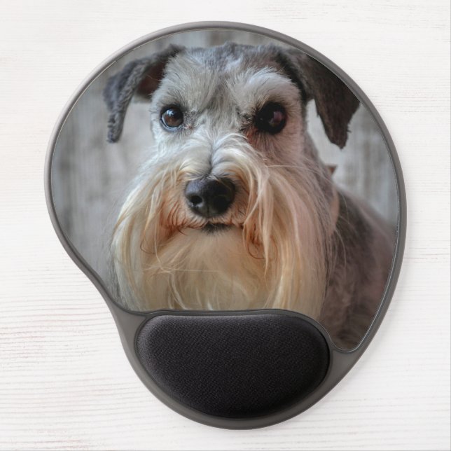 Schnauzer Dog face Gel Mouse Pad (Front)