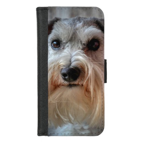 Schnauzer Dog face iPhone 87 Wallet Case