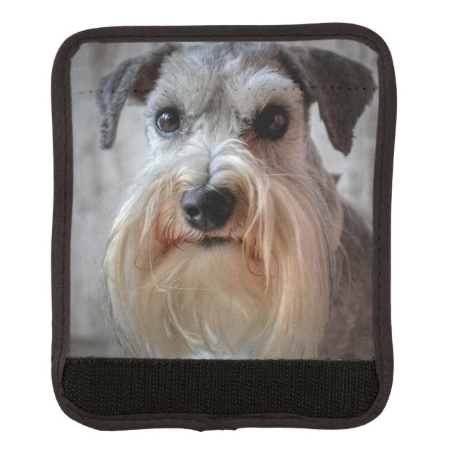 Schnauzer Dog face Luggage Handle Wrap (Front)
