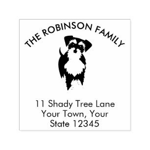 Schnauzer Dog Family Home Address Self-inking Stamp