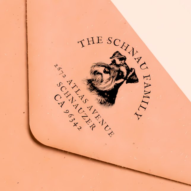 Schnauzer Dog Family Name Return Address Rubber Stamp (Creator Uploaded)