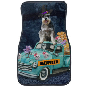 Schnauzer Dog Halloween Truck Scary Night Car Floor Mat