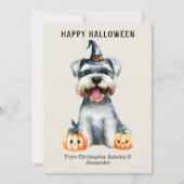 Schnauzer Dog Happy Halloween Holiday Card (Front)