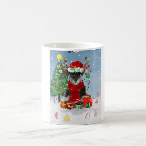 Schnauzer Dog in Snow Christmas  Coffee Mug