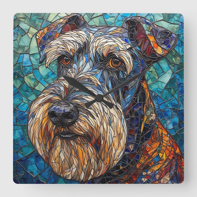 Schnauzer dog lover giant schnauzer owner gift square wall clock (Front)