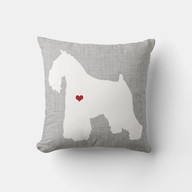 Schnauzer Dog Lover Heart Pet Throw Pillow (Front)