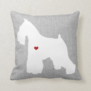 Schnauzer Dog Lover Heart Pet Throw Pillow
