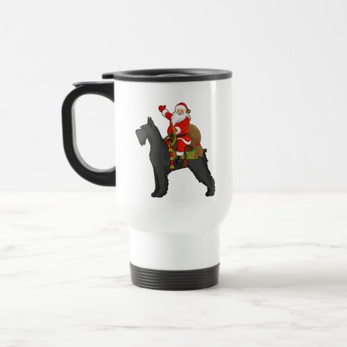  schnauzer dog lover santa riding schnauzer christ travel mug