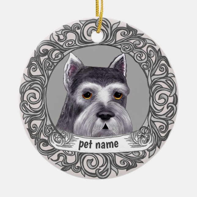 Schnauzer Dog Loving Memory ornament (Front)