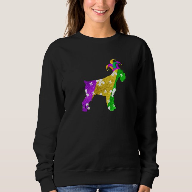 Schnauzer Dog Mardi Gras Carnivals Funny Puppy Lov Sweatshirt (Front)