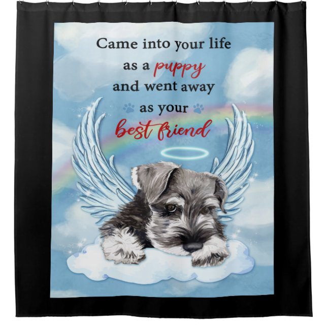 Schnauzer Dog Memorial Shower Curtain (Front)