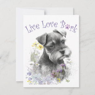 Schnauzer Dog Mom Floral Note Card