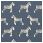 schnauzer dog navy blue fabric