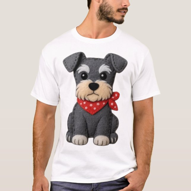 Schnauzer Dog Patchwork T-Shirt (Front)