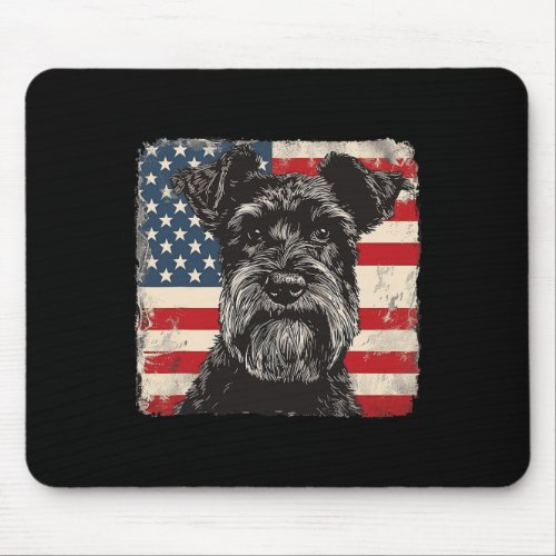 Schnauzer Dog Patriotic 4th Of July Gift Men Women Mouse Pad