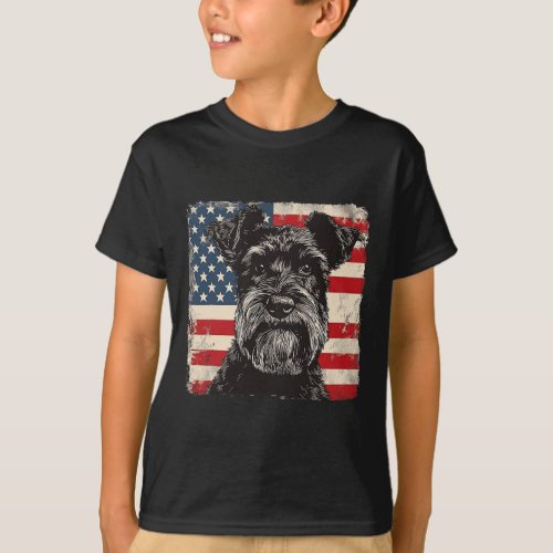 Schnauzer Dog Patriotic 4th Of July Gift Men Women T_Shirt