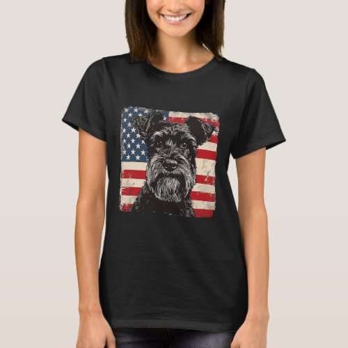 Schnauzer Dog Patriotic 4th Of July Gift Men Women T_Shirt
