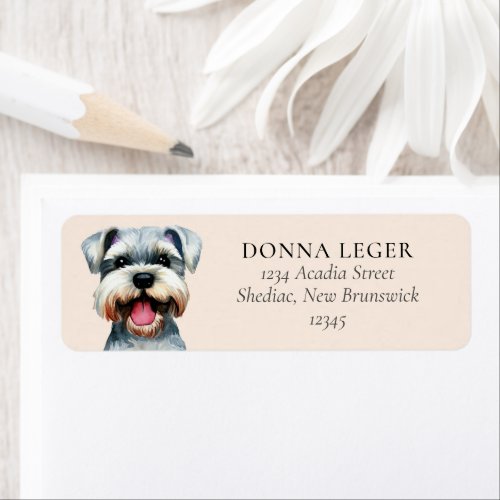 Schnauzer Dog Personalized Address Label