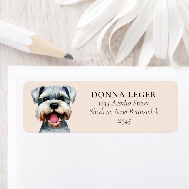 Schnauzer Dog Personalized Address Label (Insitu)