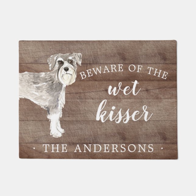 Schnauzer Dog Personalized Door Mat (Front)