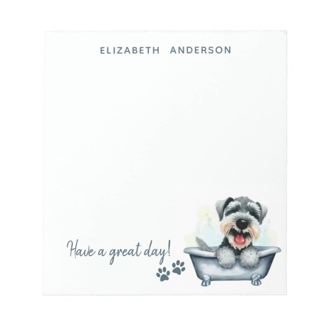 Schnauzer Dog Personalized Notepad (Front)