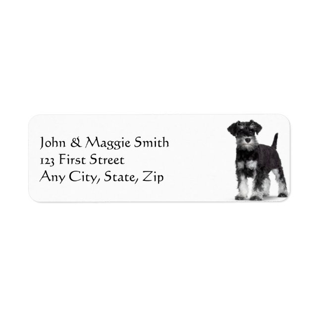 Schnauzer Dog Pet Animal Label (Front)