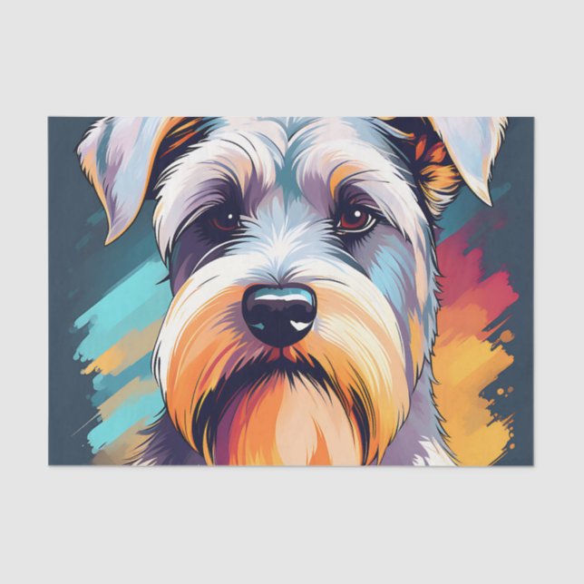 Schnauzer Dog Portrait Tissue Paper (Front)