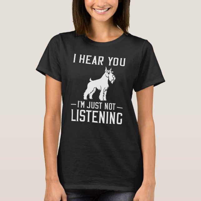 Schnauzer Dog Puppies Owner T-Shirt (Front)