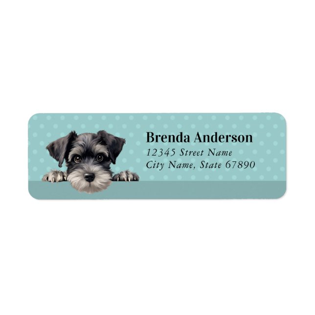 Schnauzer Dog Return Address Labels (Front)