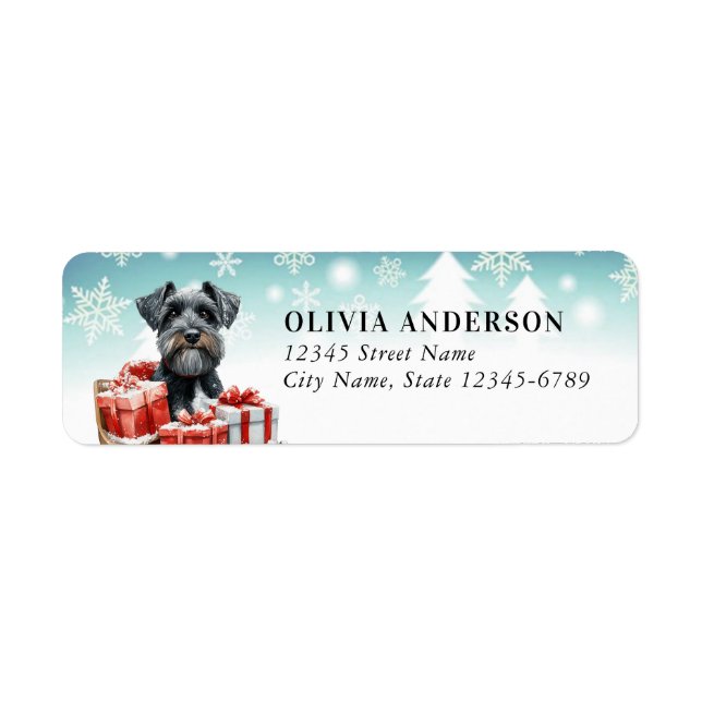 Schnauzer Dog Return Address Labels (Front)