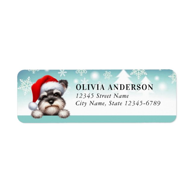 Schnauzer Dog Return Address Labels (Front)