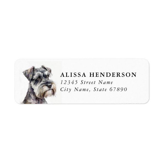 Schnauzer Dog Return Address Labels (Front)