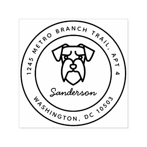 Schnauzer Dog Return Address Stamp Self_Inking