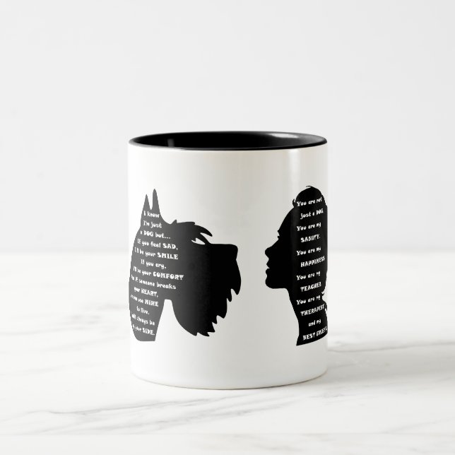 Schnauzer Dog Sanity Two-Tone Coffee Mug (Center)