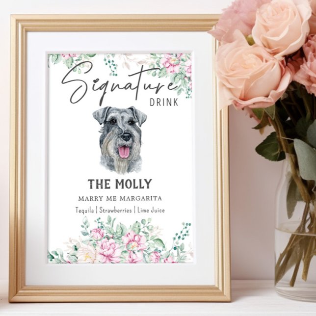 Schnauzer Dog Signature Drink Sign (Creator Uploaded)