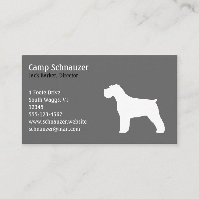 Schnauzer Dog Silhouette Business Card (Front)