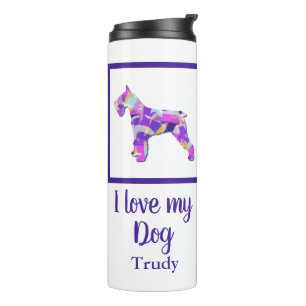 Schnauzer Dog Silhouette Cute Purple PY&B Thermal Tumbler