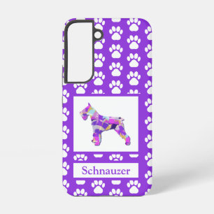 Schnauzer Dog Silhouette Paw Purple PY&B Samsung Galaxy S22 Case