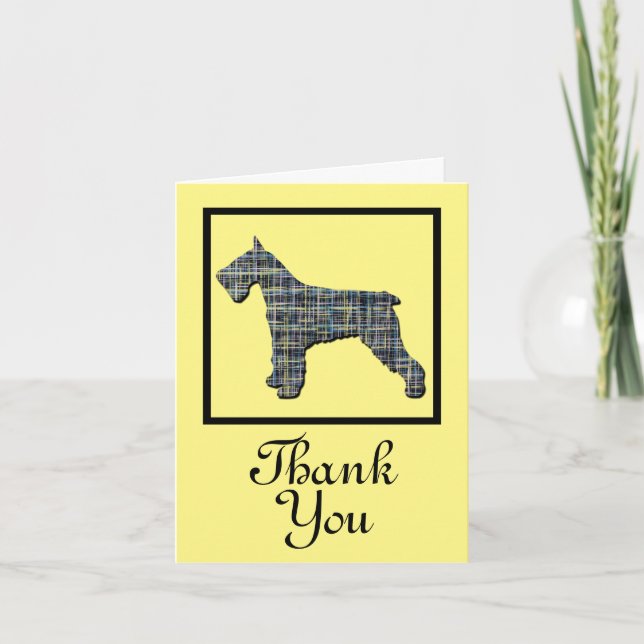Schnauzer Dog Silhouette Thank You Greeting Card (Front)