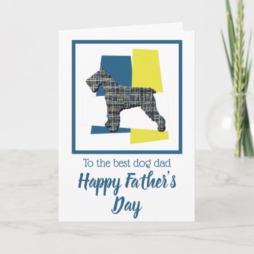 Schnauzer Dog Silhouette TriColour Fathers Day Card