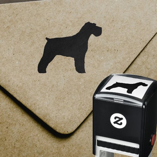 Schnauzer Dog Silhouette with Natural Floppy Ears Self_inking Stamp