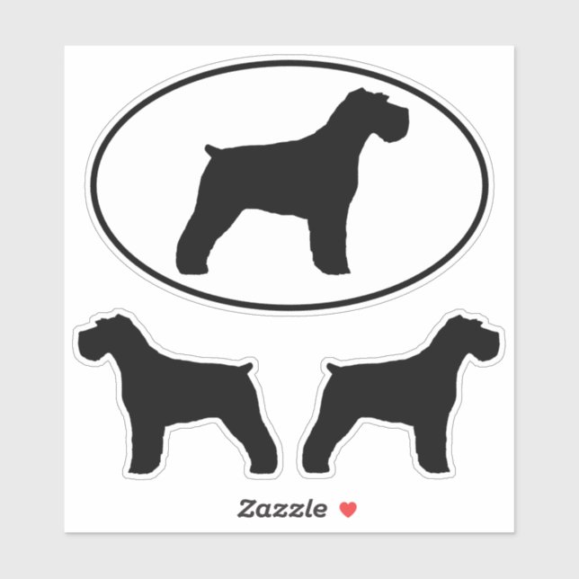 Schnauzer Dog Silhouettes Vinyl Sticker Set (Sheet)