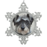 Schnauzer Dog Snowflake Pewter Christmas Ornament