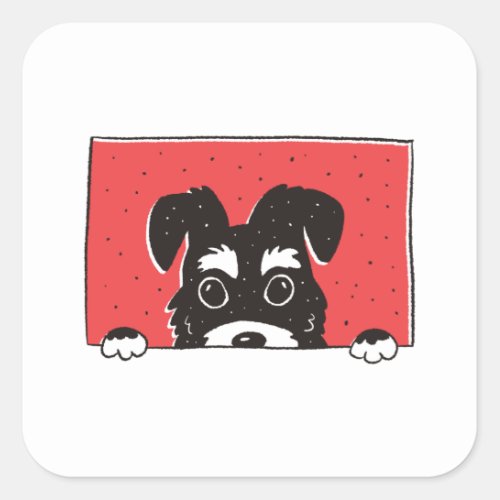 Schnauzer Dog Square Sticker