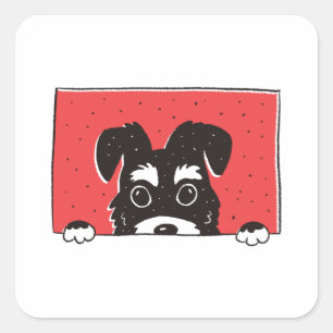 Schnauzer Dog Square Sticker