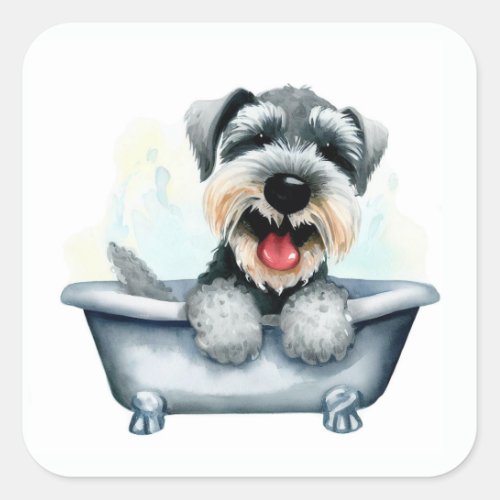 Schnauzer Dog Square Sticker