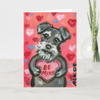 Schnauzer dog Valentine Holiday Card