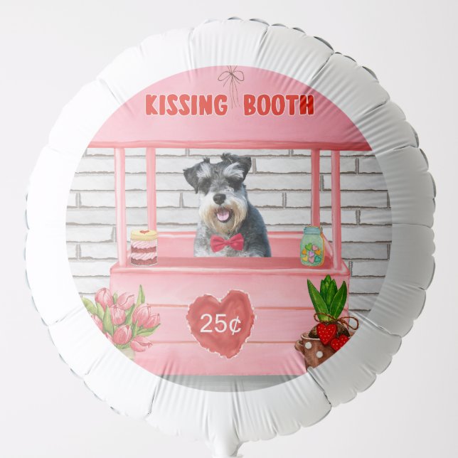 Schnauzer Dog Valentine's Day Kissing Booth Balloon (Front)